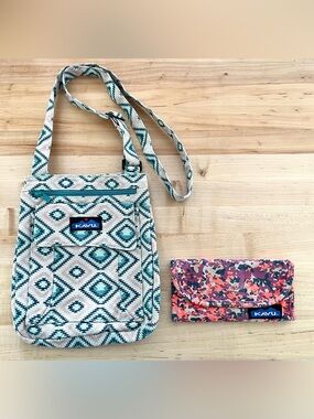 KAVU Big Spender tri-fold wallet in “West Winds" & KAVU bag